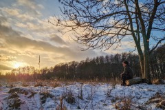Sonnenuntergang im winterlichen Polen